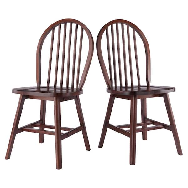 WINSOME WOOD Windsor Walnut Solid Wood Windsor Chair (Set of 2)