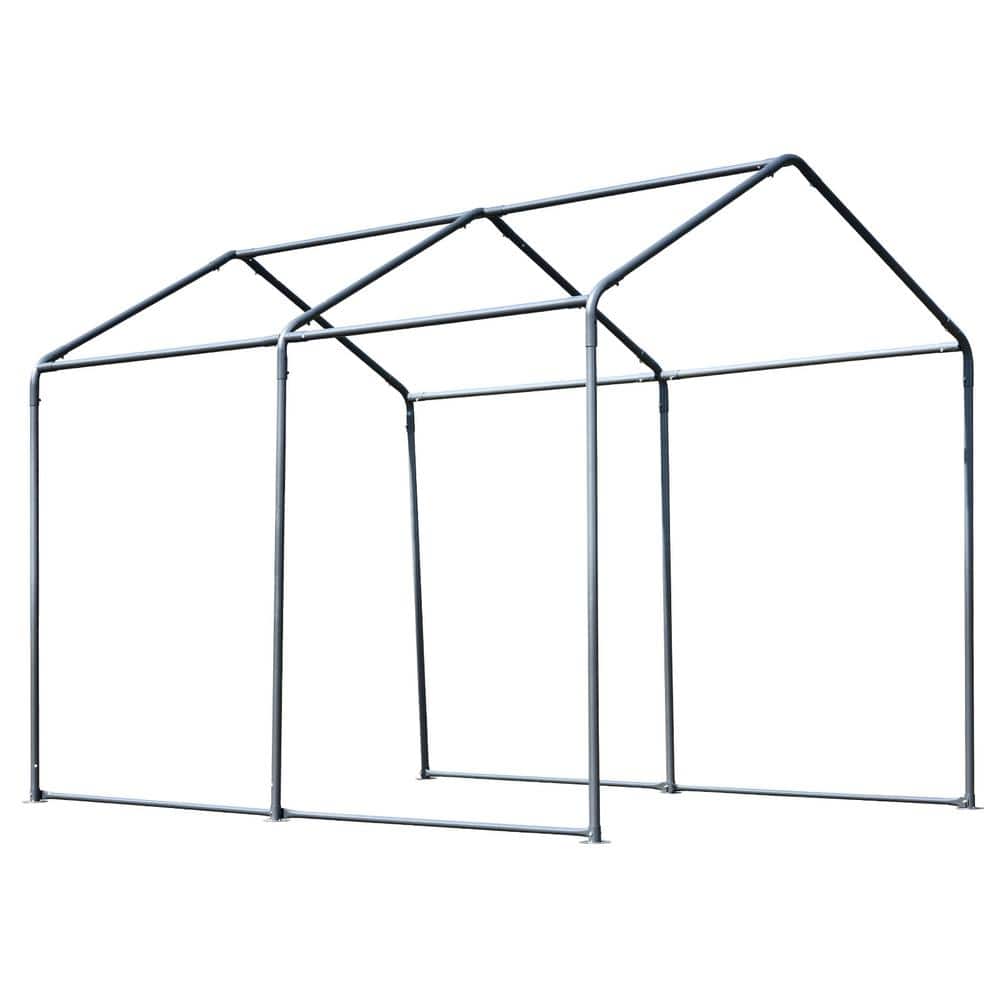 Outsunny White Steel Frame Walk-In Greenhouse with Roll-Up Windows