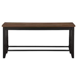 Bermuda Brown and Black Counter Height Bench 54 in.
