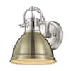 Yep By Golden Lighting Duncan 1-light Vanity In Pewter And White Shade - View #7