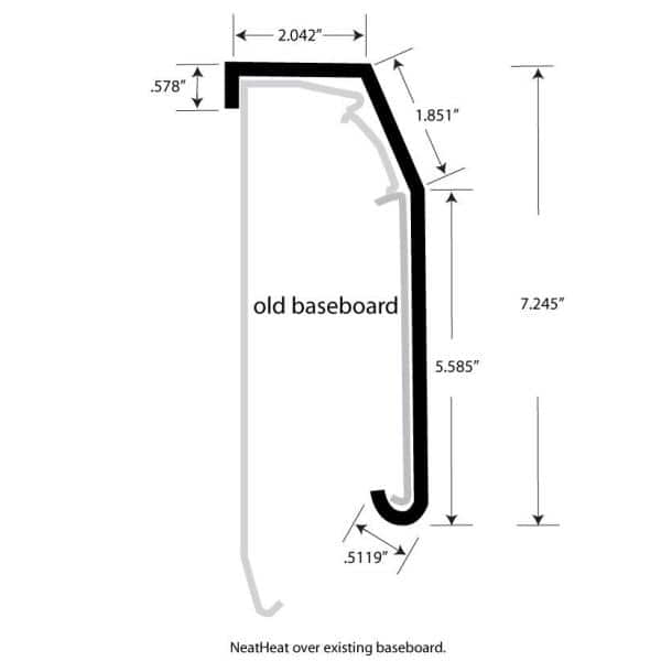 Tall White Polymer Baseboard Heater Cover, 4 ft