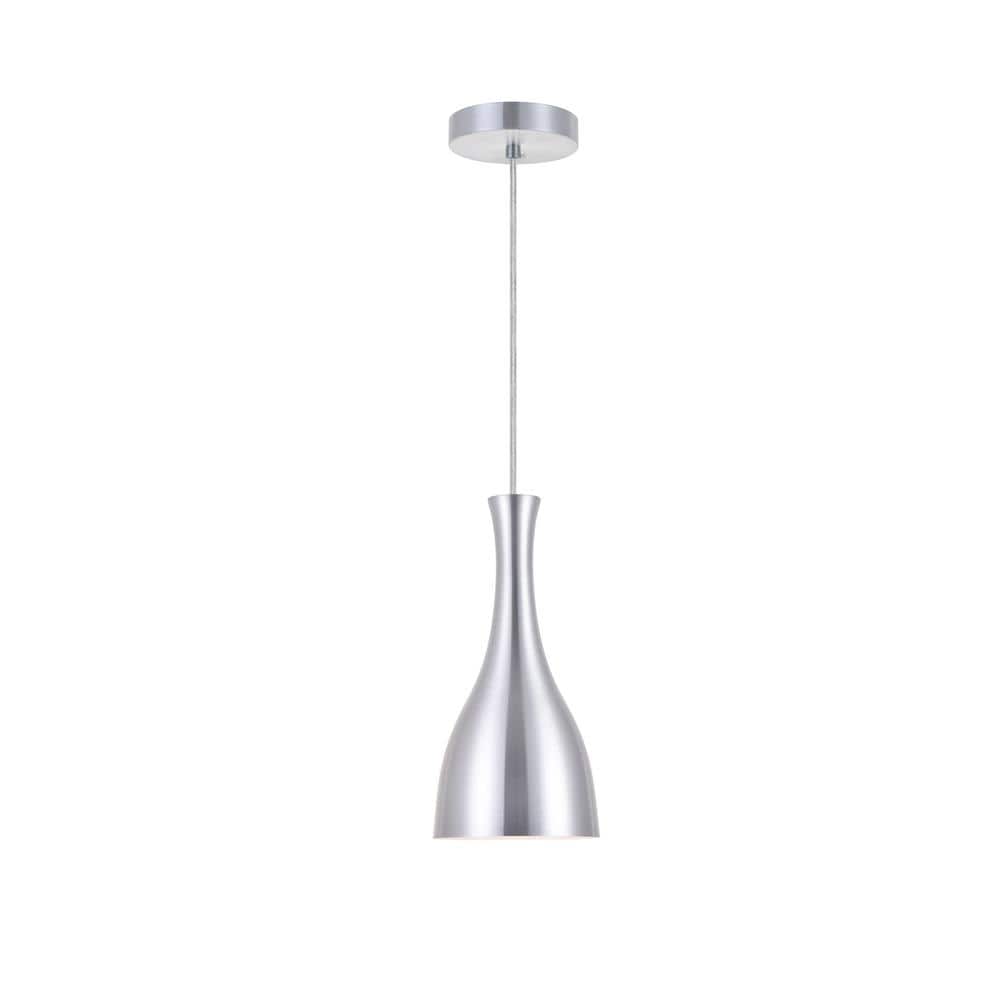 Timeless Home 5.5 in. 1-Light Burnished Nickel Pendant Light, Bulbs Not Inc