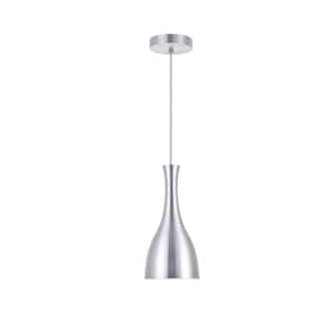 Timeless Home Abbie 1-Light Pendant in Burnished Nickel with 5.5 in. W x 11.4 in. H Shade