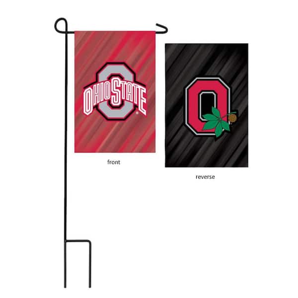 1 ft. x 1-1/2 ft. Ohio State University 2-Sided Garden Flag with 3-2/3 ft. Metal Flagpole
