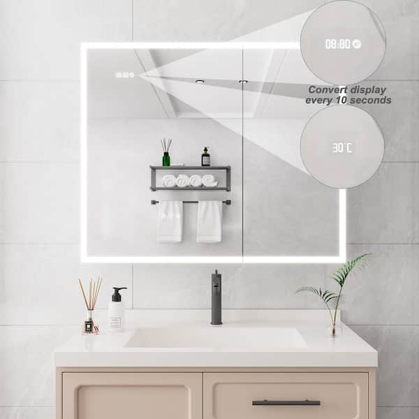 Polibi 36 Modern Bathroom Vanity with USB Charging, Two Doors and Three  Drawers Bathroom Storage Vanity Cabinet, Small Bathroom Vanity Cabinet with