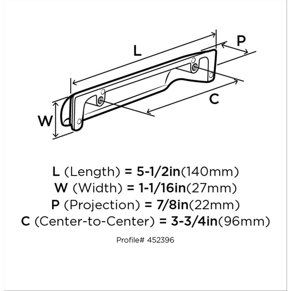 Brushed Nickel 3-3/4 in Cup Pull with Mounting Hardware