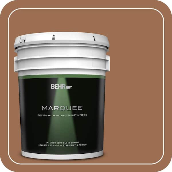 BEHR MARQUEE 5 gal. #PMD-88 Sorrel Brown Semi-Gloss Enamel Exterior Paint & Primer