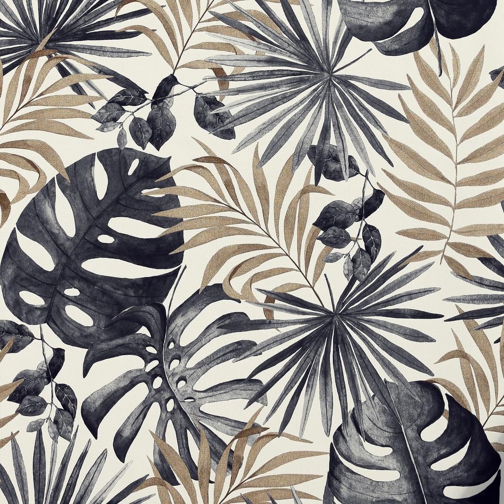 Arthouse Jungle Wall Tropical Leaf Vinyl Metallic Wallpaper 297105