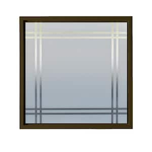 35.5 in. x 35.5 in. Prairie Silkscreened Decorative Glass Bronze Vinyl New Construction Frame Window