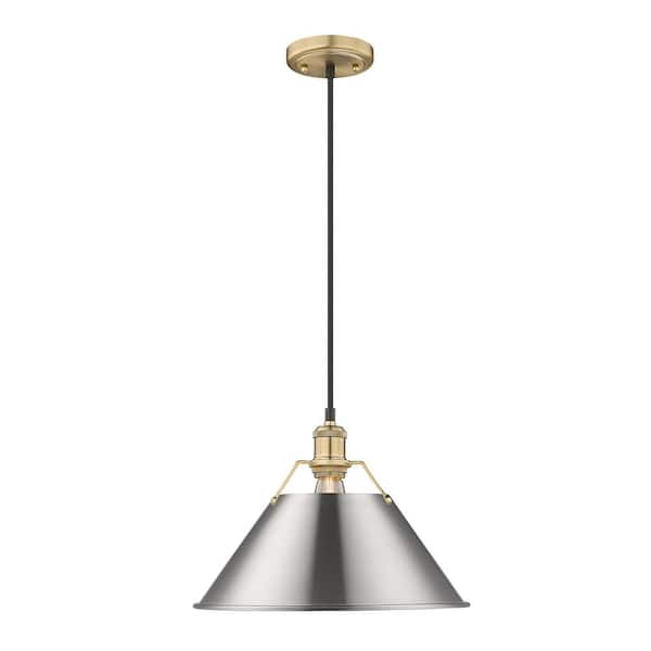 Golden Lighting Orwell 100-Watt 1-Light Brushed Champagne Bronze and Pewter Pendant Light
