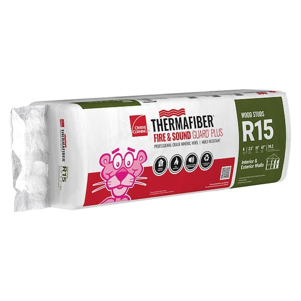 Owens Corning 15 in. x 47 in. R15 Thermafiber Fire and Sound Guard Plus Mineral Wool Insulation Batt