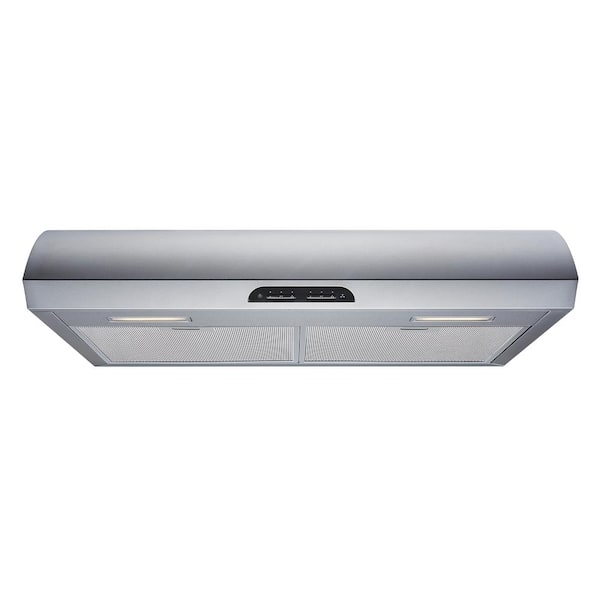Winflo 30 in. 483 CFM Convertible Under Cabinet Range Hood in Stainless Steel with Mesh Filters and Touch Controls