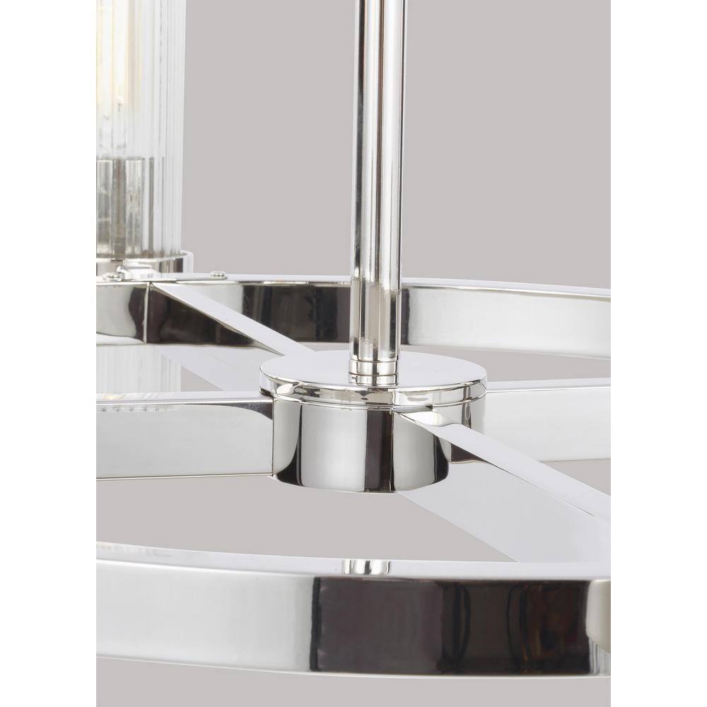 Geneva Polished Nickel 8-Light Chandelier with Clear Glass Shades
