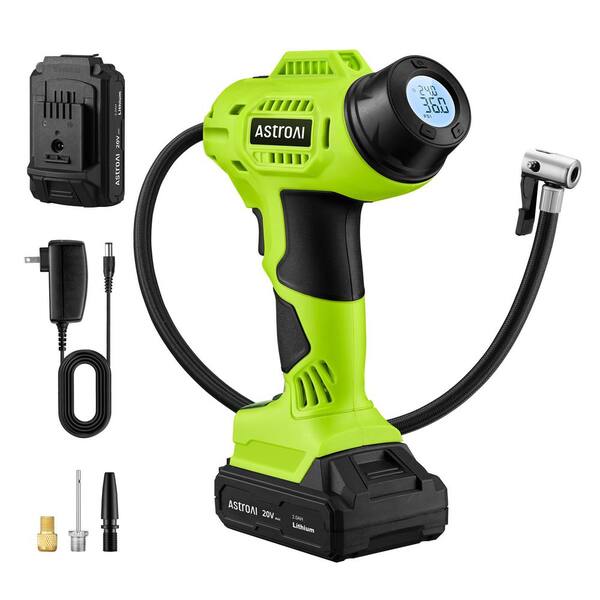 Cordless Tire Inflator Air Compressor – 36V Rechargeable, Portable Car Tire Pump With Toolbox, Red