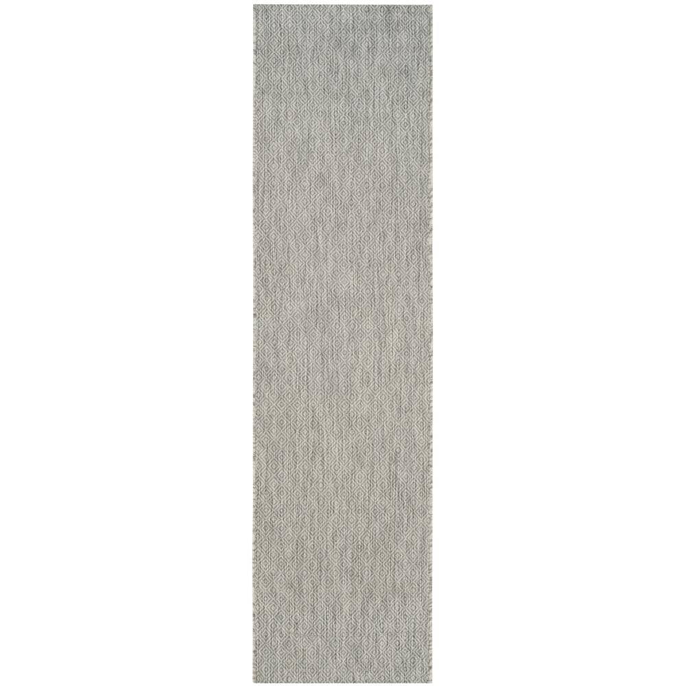 Elegant Gray 27"x14" Reversible Flat-Woven Synthetic Runner Rug