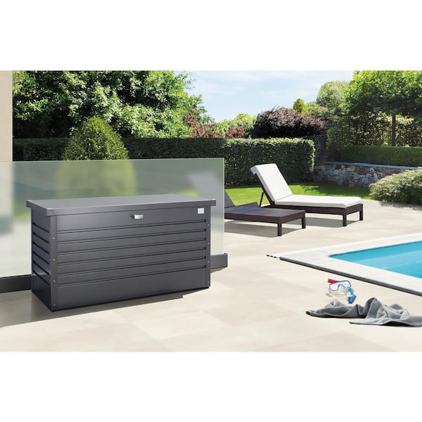 Leisuretime 120 gal. 52.75in L x 24.4in W x 27.9 in H Metallic Dark Gray Steel Deck Box