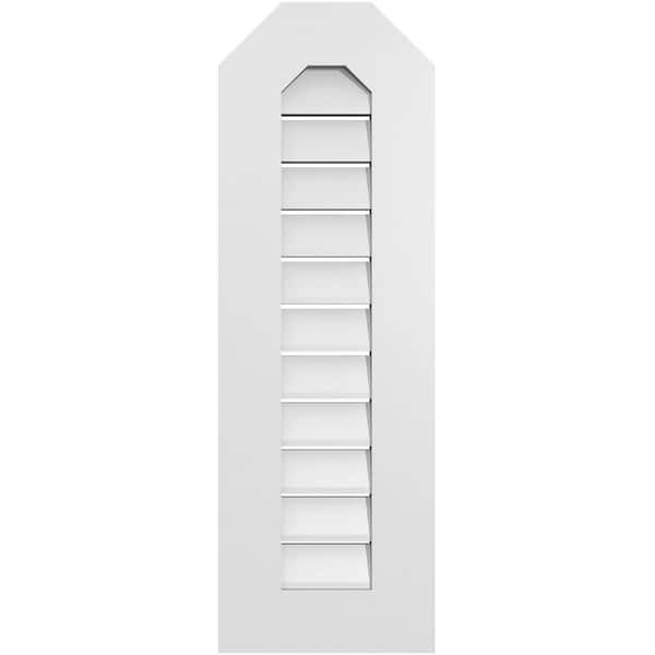 Ekena Millwork 12 in. x 36 in. Octagonal Top Surface Mount PVC Gable Vent: Functional with Standard Frame