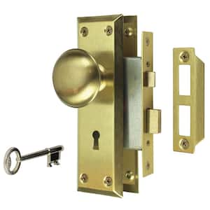 Brass Metal Satin Brass Knob Mortise Set