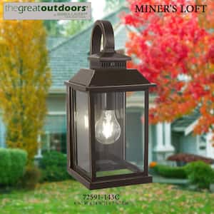 Miner's Loft 1-Light Oil Rubbed Bronze with Gold Highlights Outdoor Wall Lantern Sconce