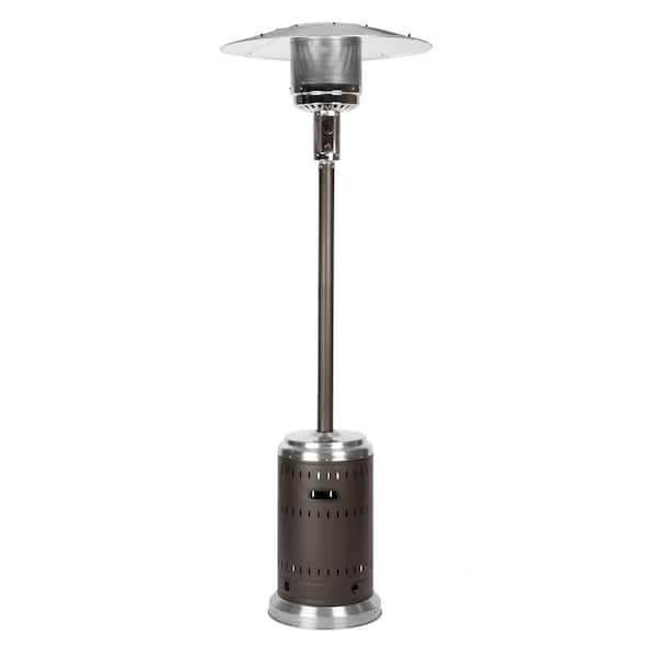 Fire Sense 46,000 BTU Mocha and Stainless Steel Propane Gas Commercial Patio Heater