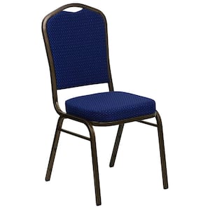 Fabric Stackable Chair in Navy Blue