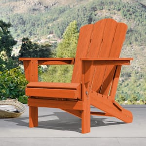 Orange HDPE Folding Plastic Adirondack Chair(1 Pack）