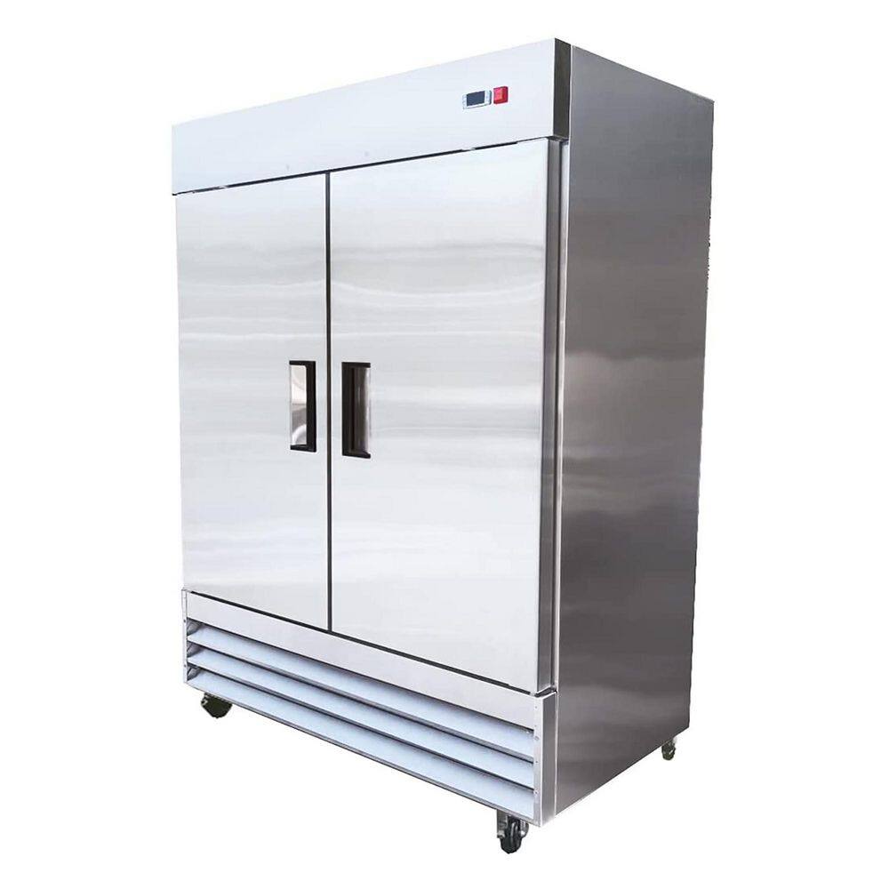 Cooler Depot 54 in. 48 cu.ft. Auto Defrost Two Door Commercial Reach In Upright Freezer in Stainless Steel