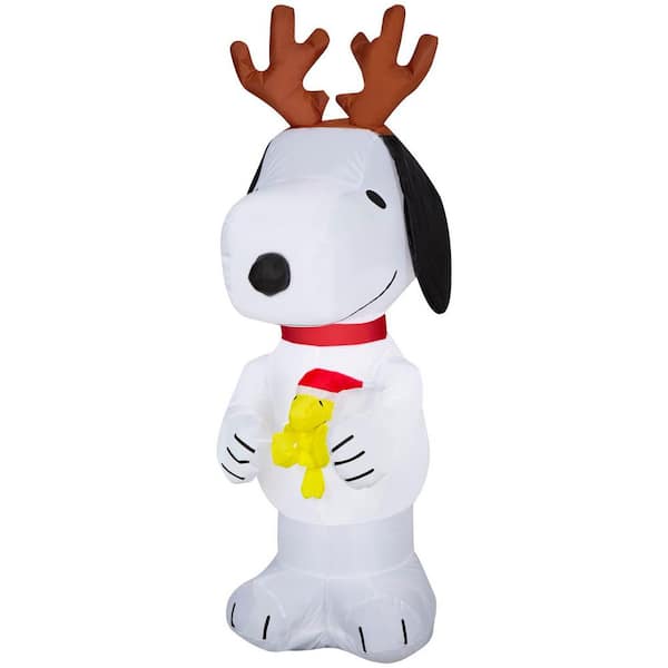 4 ft. H x 2.2 ft. W Airblown Snoopy and Woodstock Christmas Inflatable