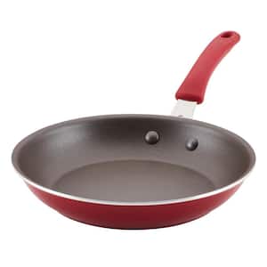 Cook + Create 10 in. Aluminum Nonstick Frying Pan in Red