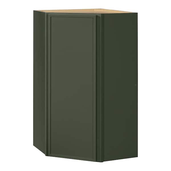 Leyton 24 in. Wx 24 in. D x 42 in. H Ready to Assemble Plywood Slim Shaker Corner Diagonal Kitchen Cabinet in Fern Green