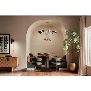 Arcus 45.5 in. 8-Light Champagne Bronze and Black Modern Shaded Chandelier for Dining Room
