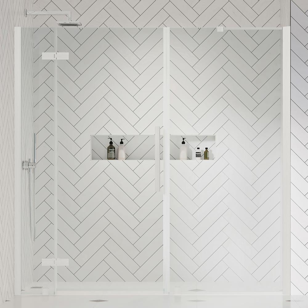Tampa 73" Satin Nickel Frameless Glass Shower Kit