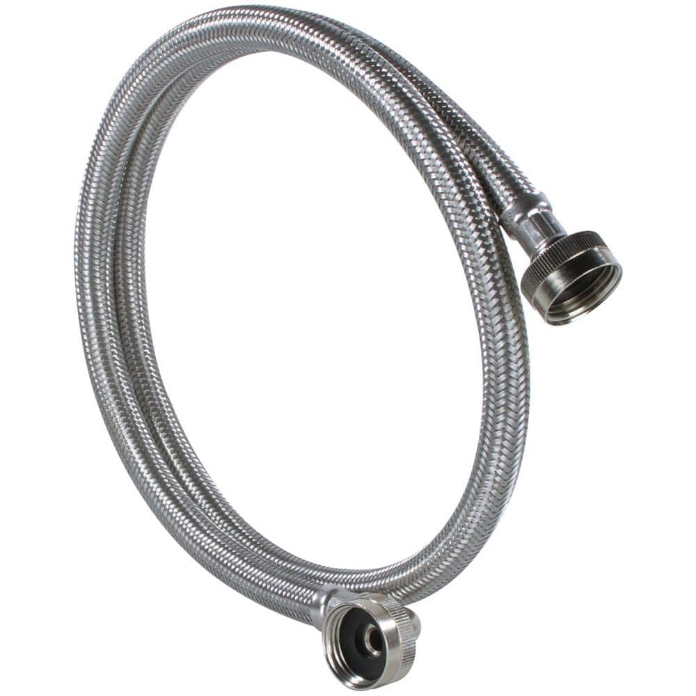 6-Foot Stainless Steel Washing Machine Hose with Brass Fittings