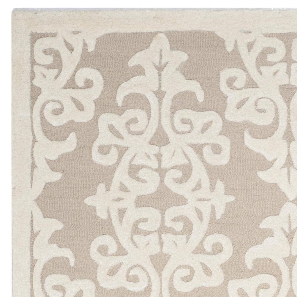 Ivory Elegance 8' x 10' Hand-Tufted Wool and Viscose Area Rug