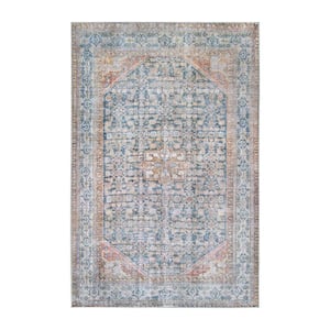 Adelia Latte 3 ft. 6 in. x 5 ft. 6 in. Traditional Oriental Medallion Area Rug