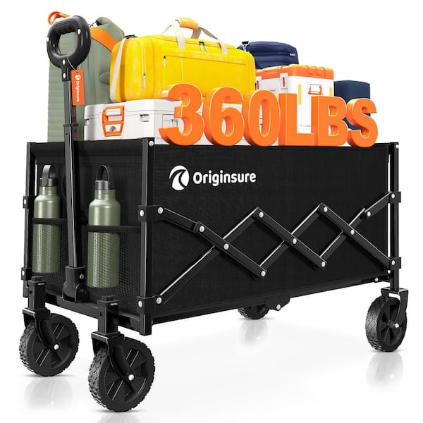 4 cu. ft. Steel Folding Wagon Cart with Large Capacity, All-Terrain Wheels for Outdoor, Garden, Beach, and Camping