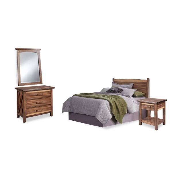 HOMESTYLES Forest Retreat 4Piece, Brown, Queen, Bedroom Set 5185521