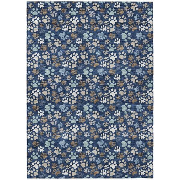 Chantille Machine Washable Indoor/Outdoor Abstract ACN3061 Navy 10 ft. x 14 ft. Area Rug