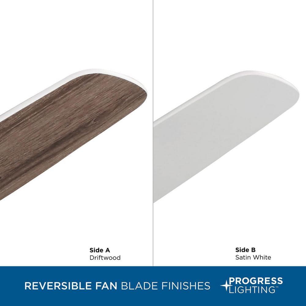 Kennedale 72" Satin White Ceiling Fan with Reversible Driftwood Blades