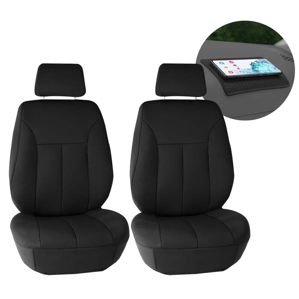 FH Group Car Seat Cover Cushion - 2 Pack Seat Covers for Cars Trucks SUV,  Solid Black Neosupreme Car Seat Cushions, Waterproof Car Seat Cover  Cushion