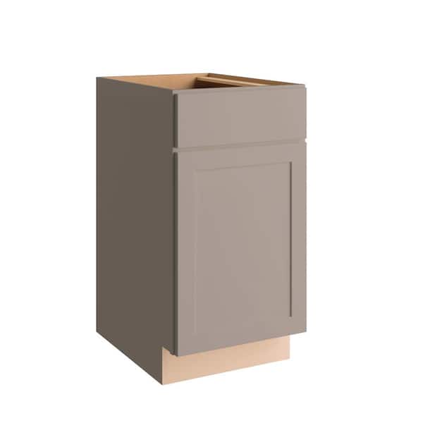 Hampton Bay Courtland 18 in. W x 24 in. D x 34.5 in. H Assembled Shaker Base Kitchen Cabinet in Sterling Gray