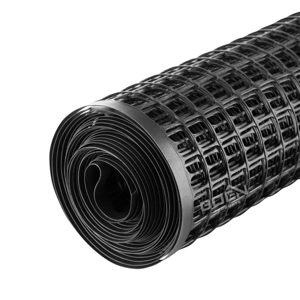 BOEN Black Plastic Garden Fence Mesh Roll 4' x 50'
