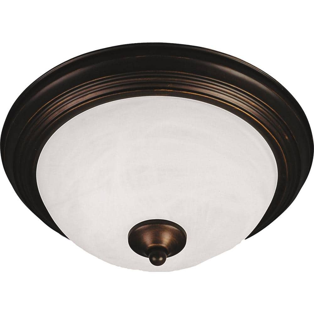 Maxim Lighting Essentials 2 Light Oil Rubbed Bronze Flush Mount 5841mroi The Home Depot