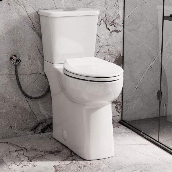 21 in. 2 Piece Extra Tall Toilet for Seniors with Skirted and Elongated Bowl, 1.1/1.28 GPF Dual Flush, 12 in. Rough-In