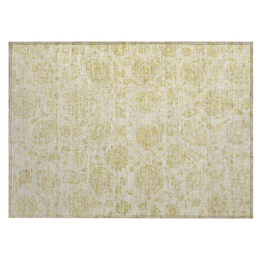Deep Gold Throw Rug Addison Rugs Chantille Machine Washable Indoor/Outdoor Abstract ACN1833 ...