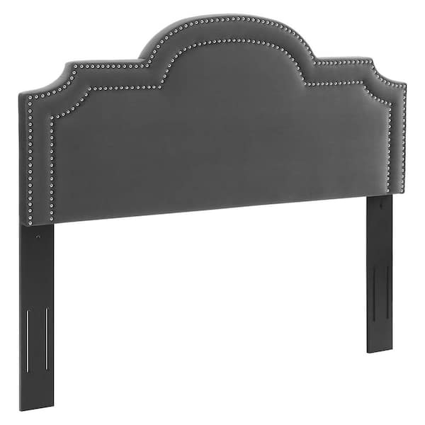 MODWAY Belinda Performance 39in Velvet Twin Headboard in Charcoal
