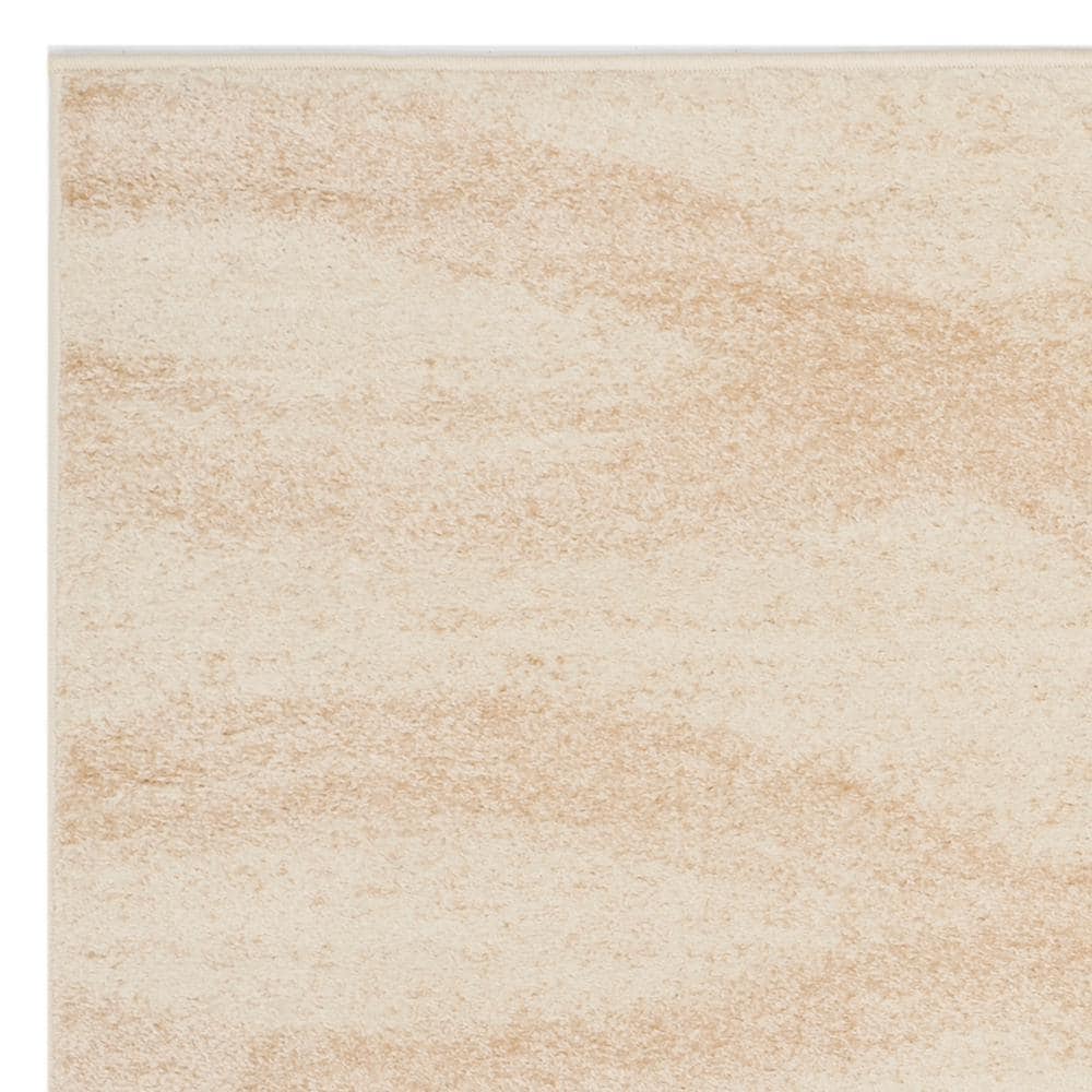 Chic Cream/Champagne Synthetic 6' Square Easy-Care Rug