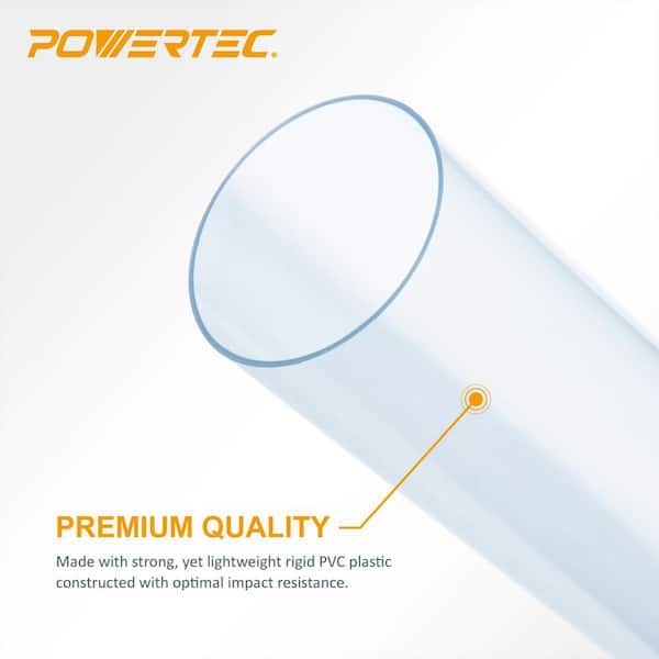 POWERTEC 6 in. x 36 in. Long Clear Pipe Rigid Plastic Tubing for Dust  Collection 70274 - The Home Depot