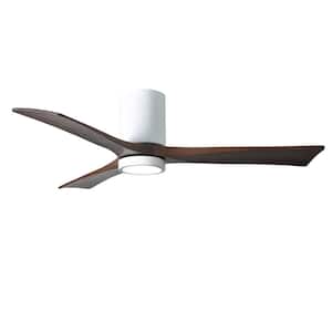 Irene 52 in. LED Indoor/Outdoor Damp Gloss White Ceiling Fan with Remote Control and Wall Control