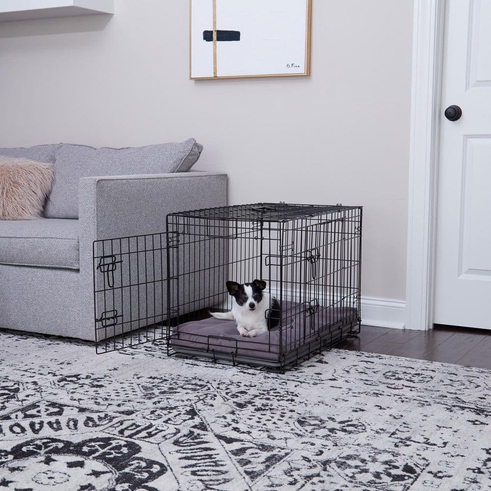 Small Gray Reversible Microfiber Crate Pad
